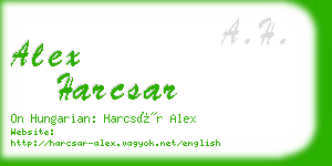 alex harcsar business card